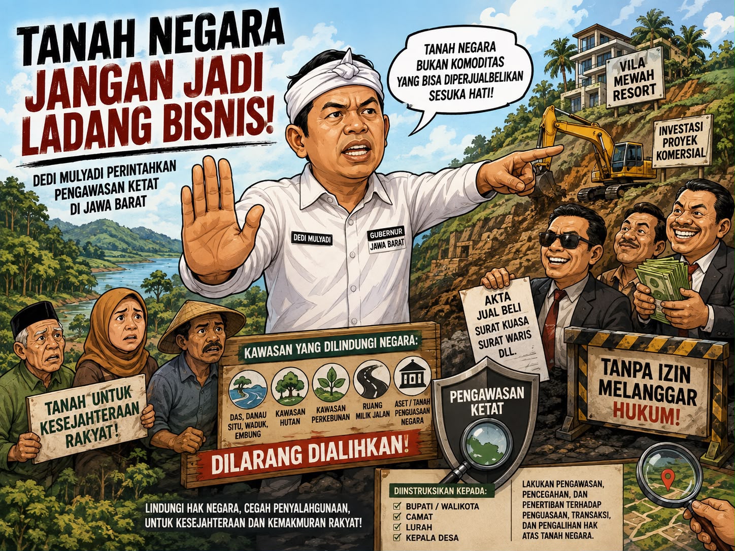 Tanah Negara Jangan Jadi Ladang Bisnis: Dedi Mulyadi Perintahkan Pengawasan Ketat di Jawa Barat