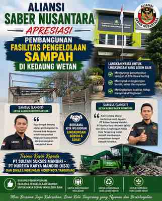 Aliansi Saber Nusantara Apresiasi Pembangunan Fasilitas Pengelolaan Sampah di Kedaung Wetan